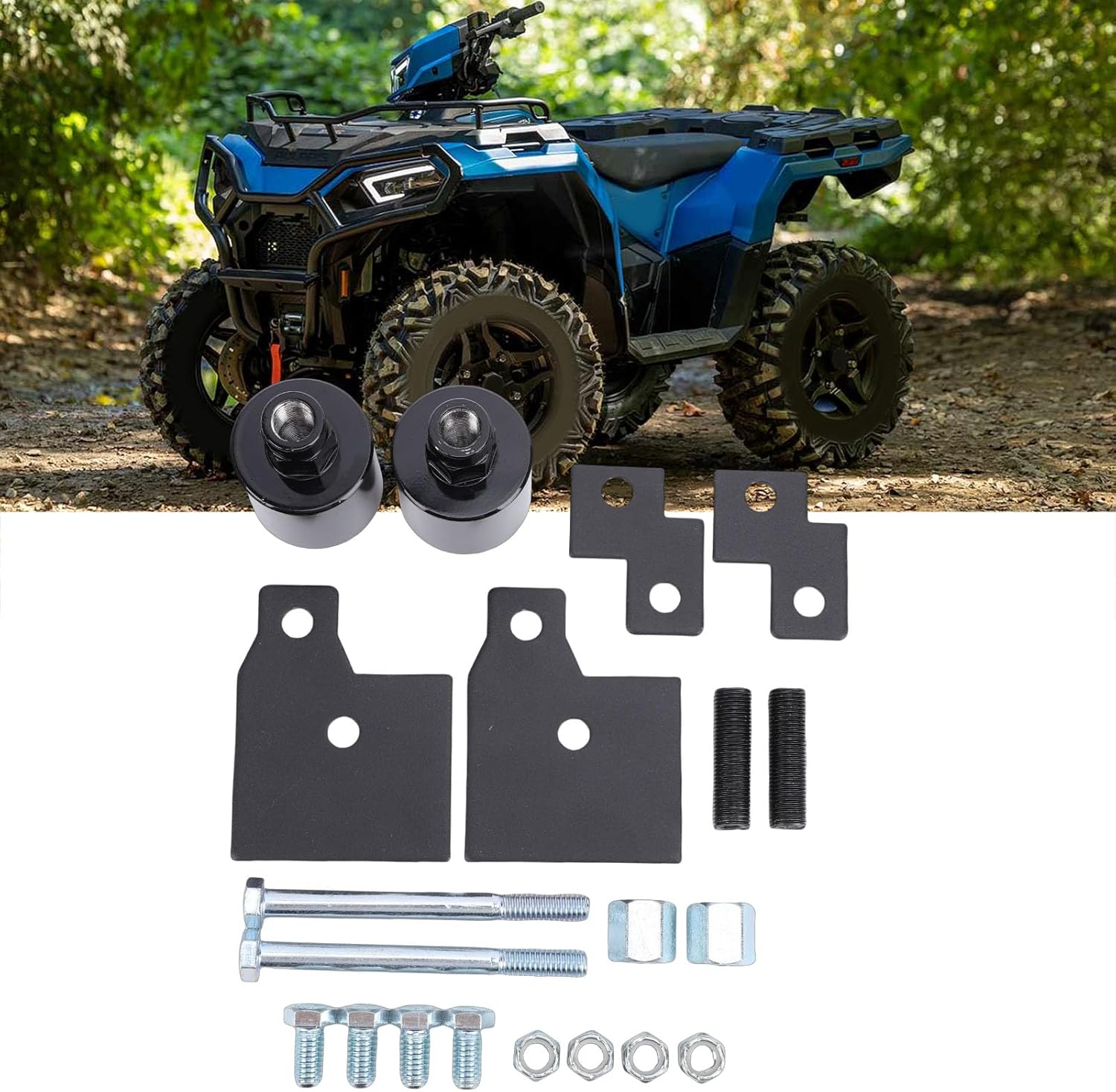 Luocute 2 Inch Full Suspension Lift Kit, Front and Rear Rise Mount Brackets with On Design for Sportsman 500 570 600 700 800 1999-2025, Front Rear Lift Full Suspension Kit