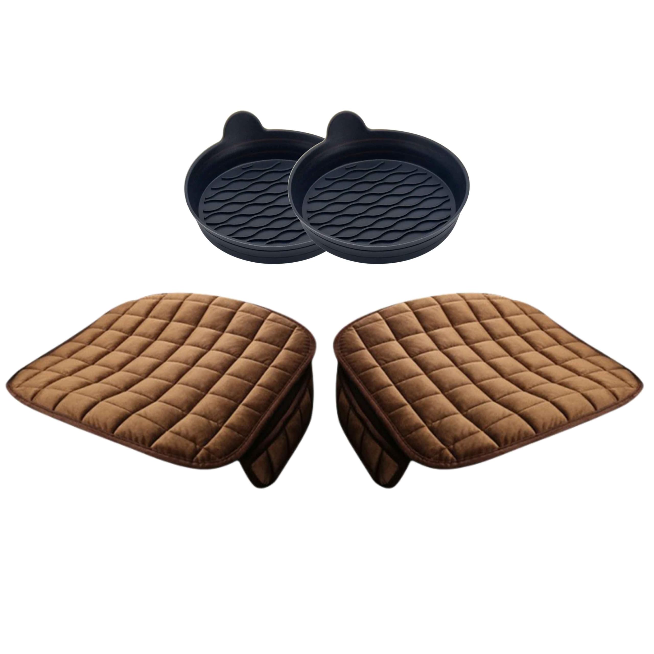 Kit Automotivo 4 peças 2 Capas De Banco Dianteira Em Suede Confort Com 2 Tapetes Em