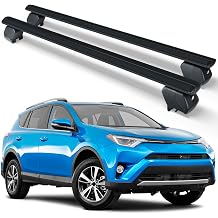 300 LBS Heavy Duty Roof Rack Cross Bars Compatible with 2013 2014 2015 2016 2017 2018 Toyota RAV4 with Side Rails, Adjustable & Lockable Crossbars Cars Rooftop Cargo Carrier Luggage Rack