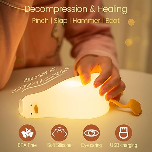 Miniatura 4 de Luz nocturna plana de repollo para dormir bonita luz nocturna para niños guardería de bebéluz nocturna LED lámpara suave regulable recargable para