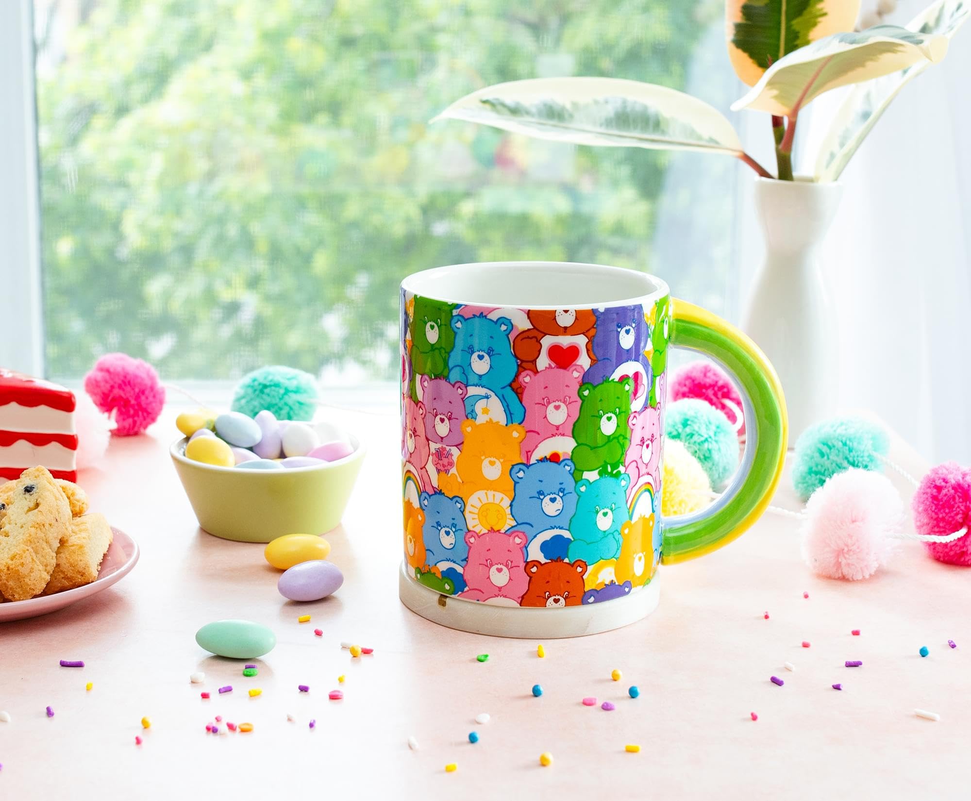 Silver Buffalo Care Bears Allover Print Ceramic Mug With Rainbow Handle, Multicolor, 20 Ounces - Image 4