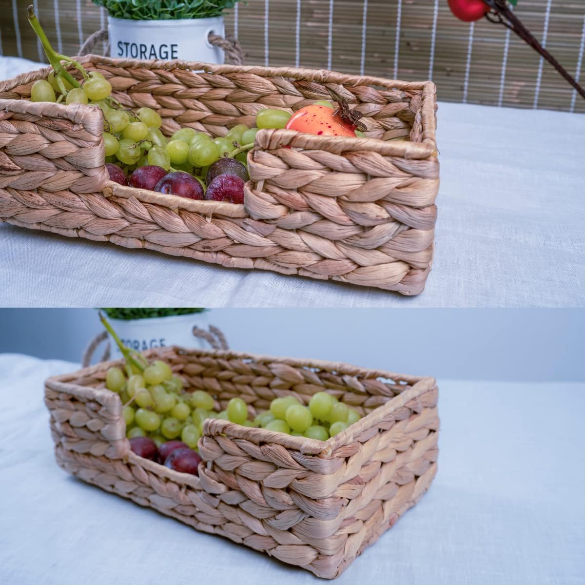 Rectangle Water Hyacinth Napkin Holders For Kitchen And Bathroom, Guest Towel Holder Tray For Bathroom, Handcrafted Flat Napkin Holder Basket, Wicker Accessories for Home Decor, Restaurants, Cafe - Image 6