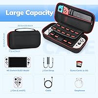 Vista 2 de Younik Paquete de accesorios para Switch OLED, kit de accesorios 16 en 1, incluye funda de transporte OLED para interruptor, funda protectora