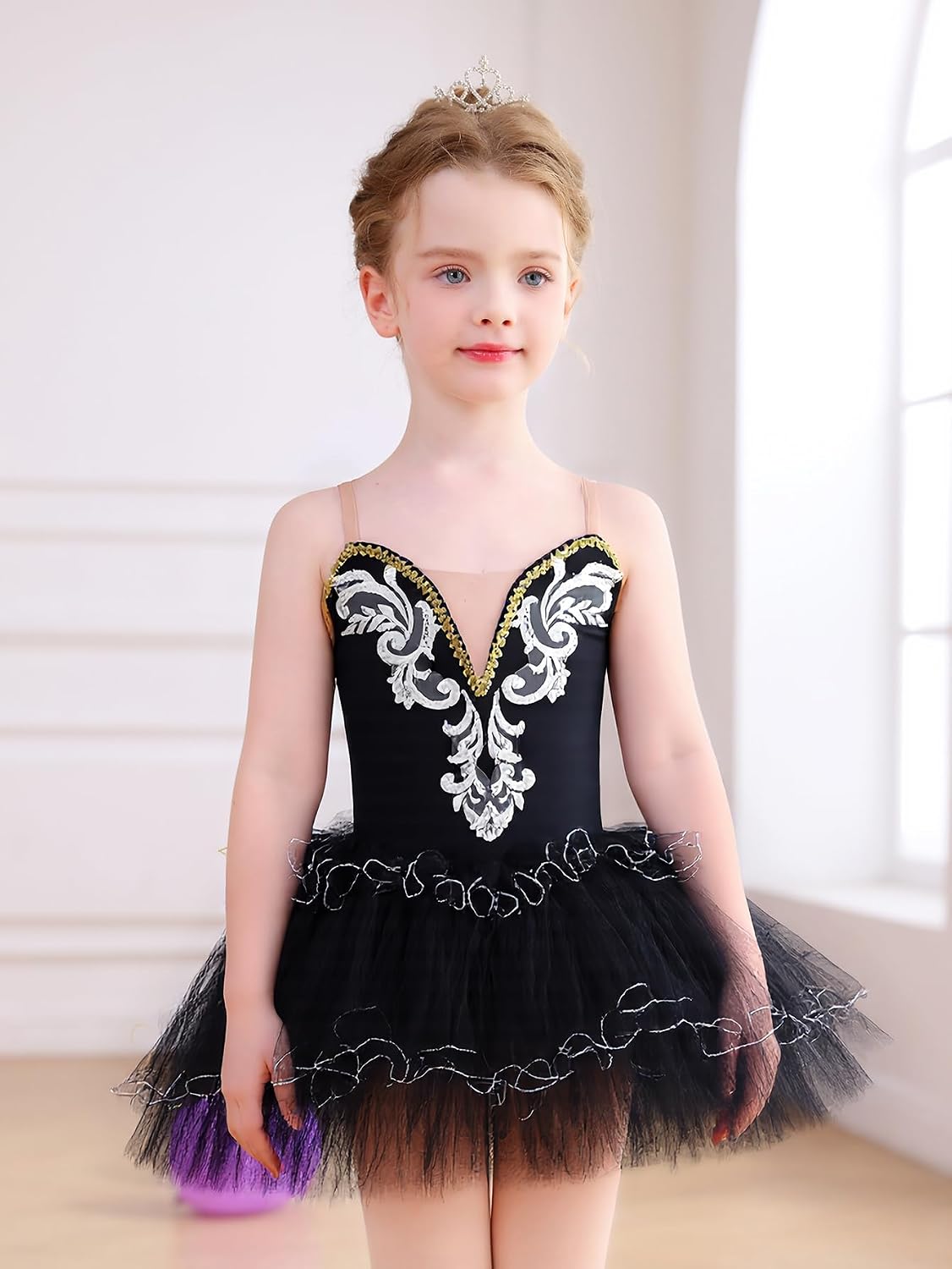Mecceos Ballet Tutu for Girls Ballerina Swan Lake Costume Toddler Leotard Ballet Dance Costumes