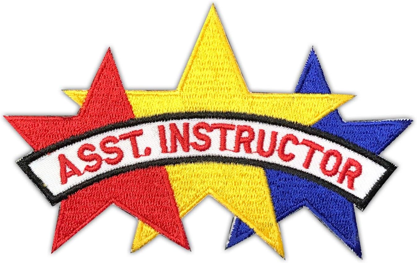 AAMA Assistant Instructor w/ 3 Stars Martial Arts Taekwondo Karate Iron On Patch - 12 pcs