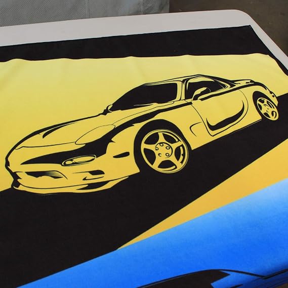 Rotary13B1 RX-7 Generations - Beach Towel - Yellow Blue Red
