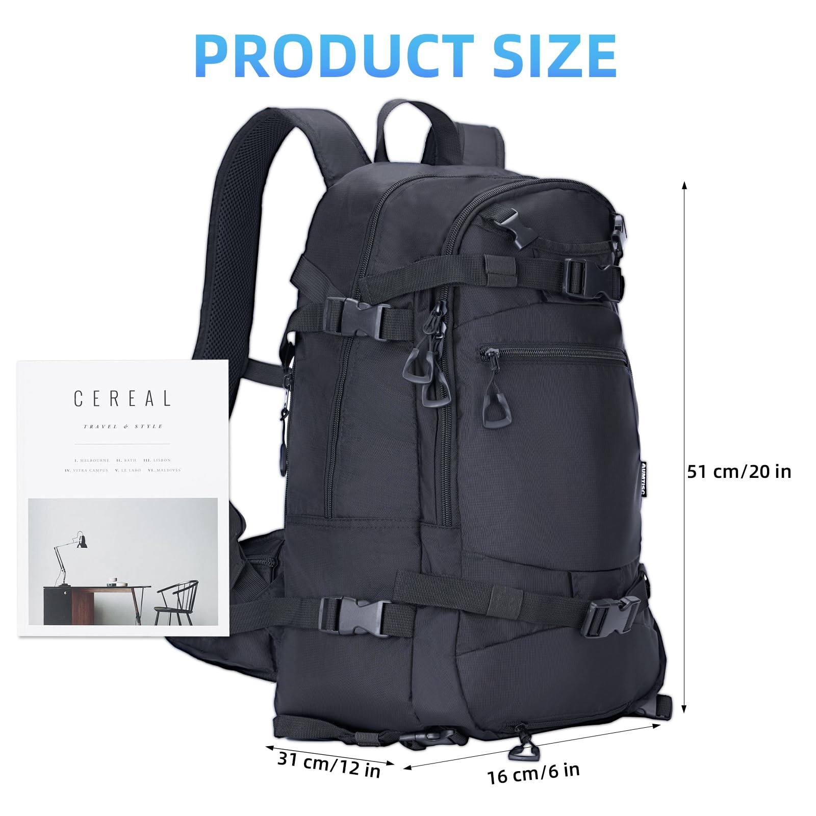 AUMTISC Skirucksack 25 L leichter Snowboard Rucksack, Trinkrucksack zum Skifahren, Snowboarden, Wandern, Reisen
