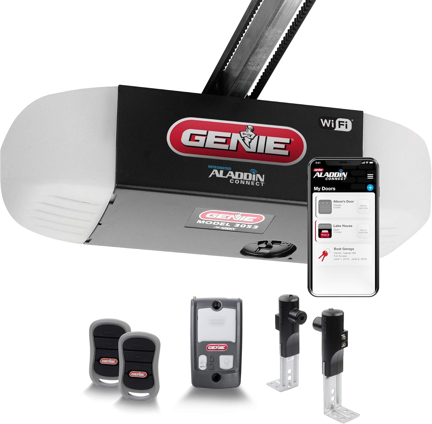 Genie 1/2 HPC 3053-TV QuietLift Connect smart garage door opener, Wi-Fi, Works with Alexa