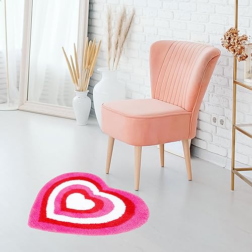Miniatura 5 de Alfombra de baño para el día de San Valentín, alfombra de baño con forma de corazón rojo y rosa, alfombra de baño antideslizante para puerta