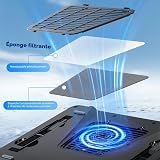 IETS GT600 - Tappetino di raffreddamento RGB per computer portatile con ventola turbo gigante (14 cm di diametro), in schiuma sigillata per un raffreddamento rapido, raffreddamento del computer - 6