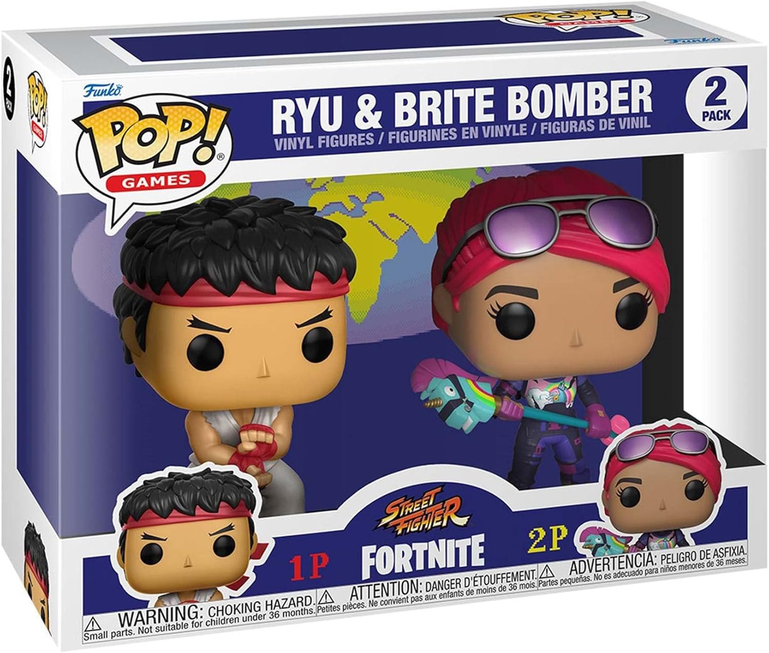 Funko Pop! Games: Fortnite - Ryu and Brite Bomber 2 Pack, Multicolor, 61189