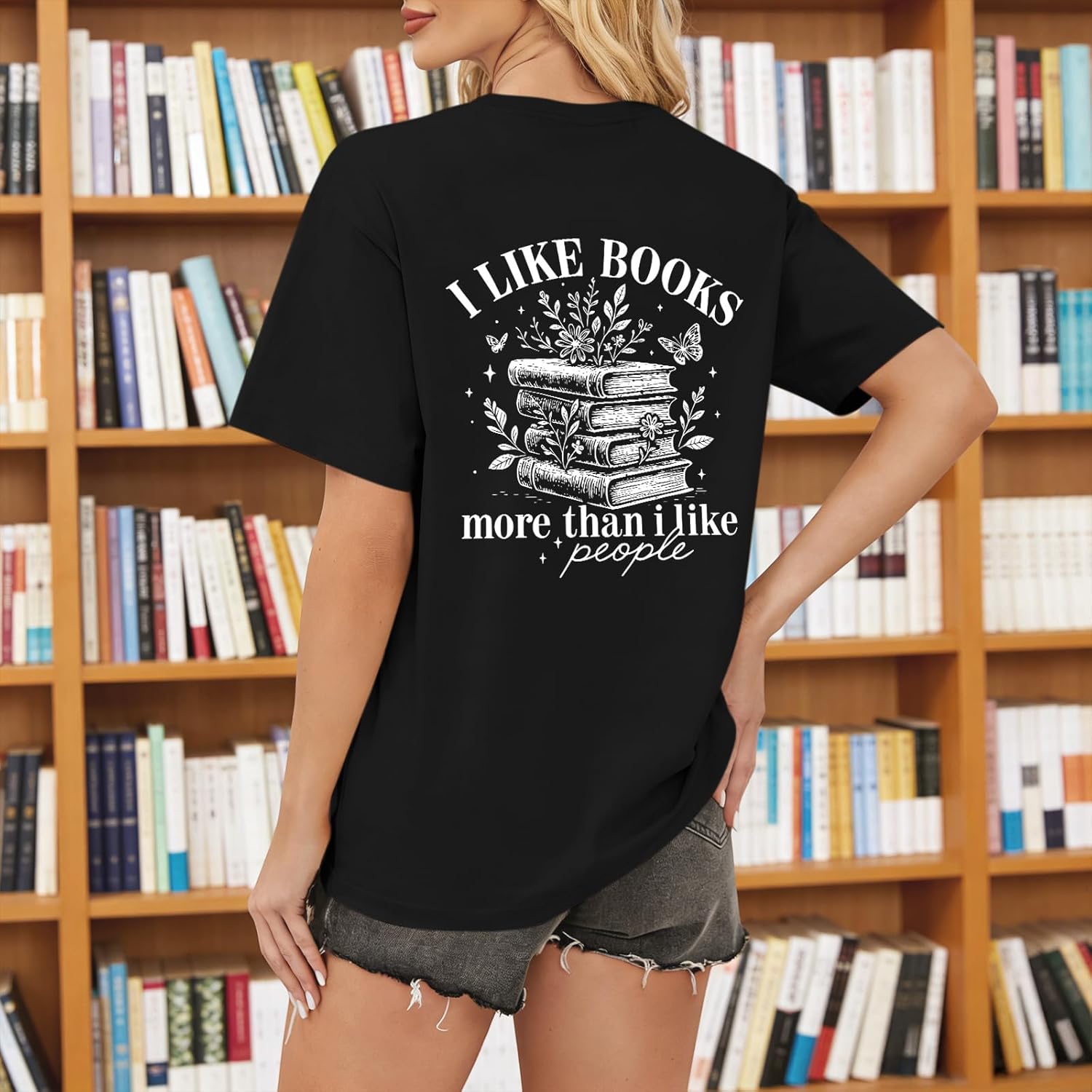 Book Shirts for Women Reading Teacher Shirt Bookworm Lovers T-Shirt Funny Bookish Gifts Readers Librarian Tees Tops - Image 3