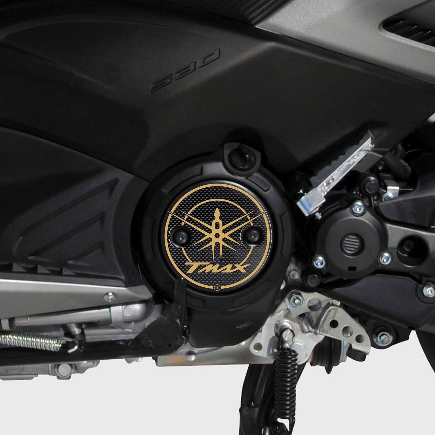 labelbike - 3D Stickers Motorcycle Scooter Carter Protection and Decoration in Resin Compatible with Yamaha TMAX 500-530 from 2001 to 2016 - Carbon Gold Color