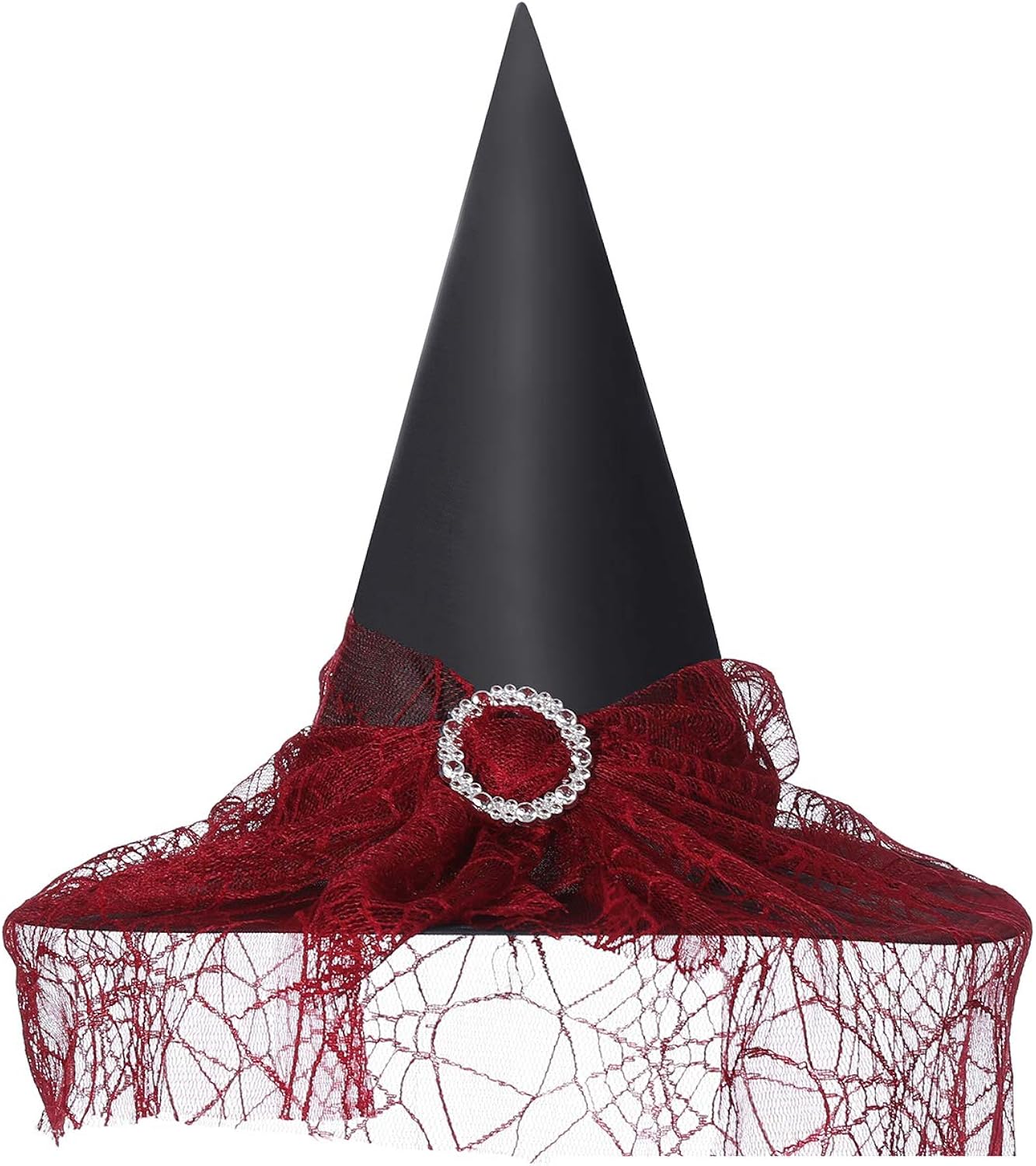 Witch Hats for Women, Adult Witches Wizard Halloween Cosplay Accessories, Cute Foldable Red Black Purple Pointed Witches Hat