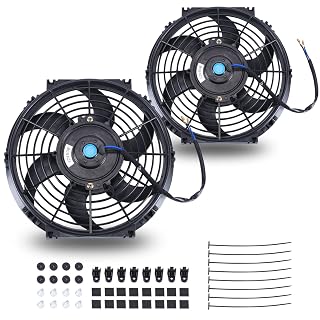 FGJQEFG 10'' Inch Slim Fan Push Pull Electric Radiator Cooling Fan Black