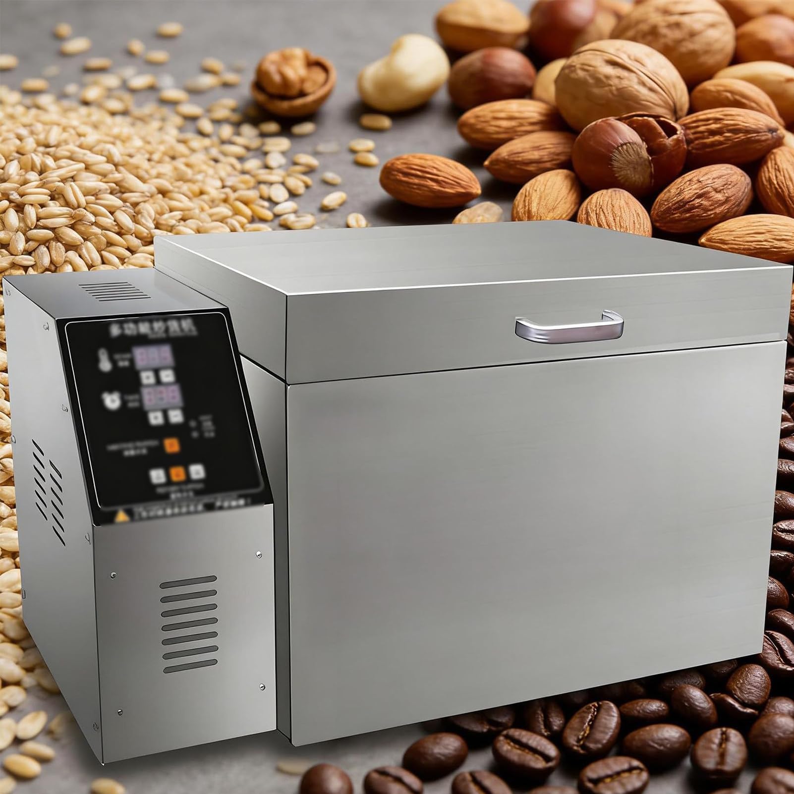 Pnpaea Digital Nut and Coffee Bean Roaster Machine, Adjustable Timing & Temperature Control for Peanuts, Sesame, Cashews, Chestnuts, Home or Commercial Use Type5