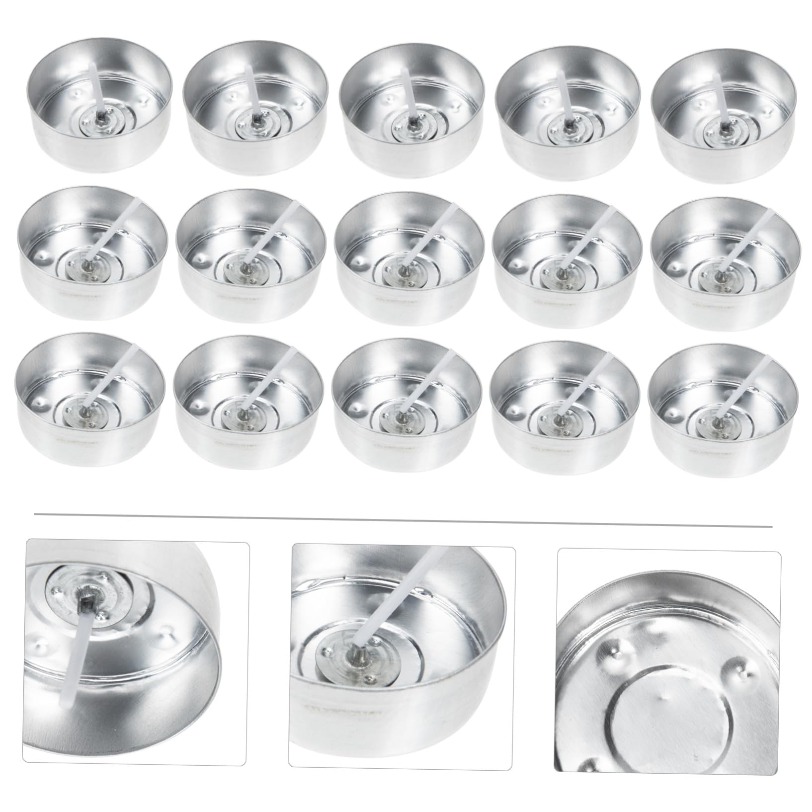 Moldes Circulares de Aluminio para Velas Diy, 200 Juegos, Plata