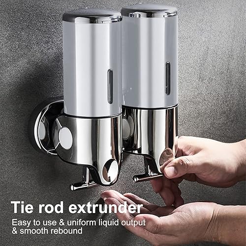 Miniatura 4 de Dispensador de jabón para montaje en pared, cabezal de prensa manual de ducha, dispensador de champú líquido y jabón de ducha para baño, cocina,