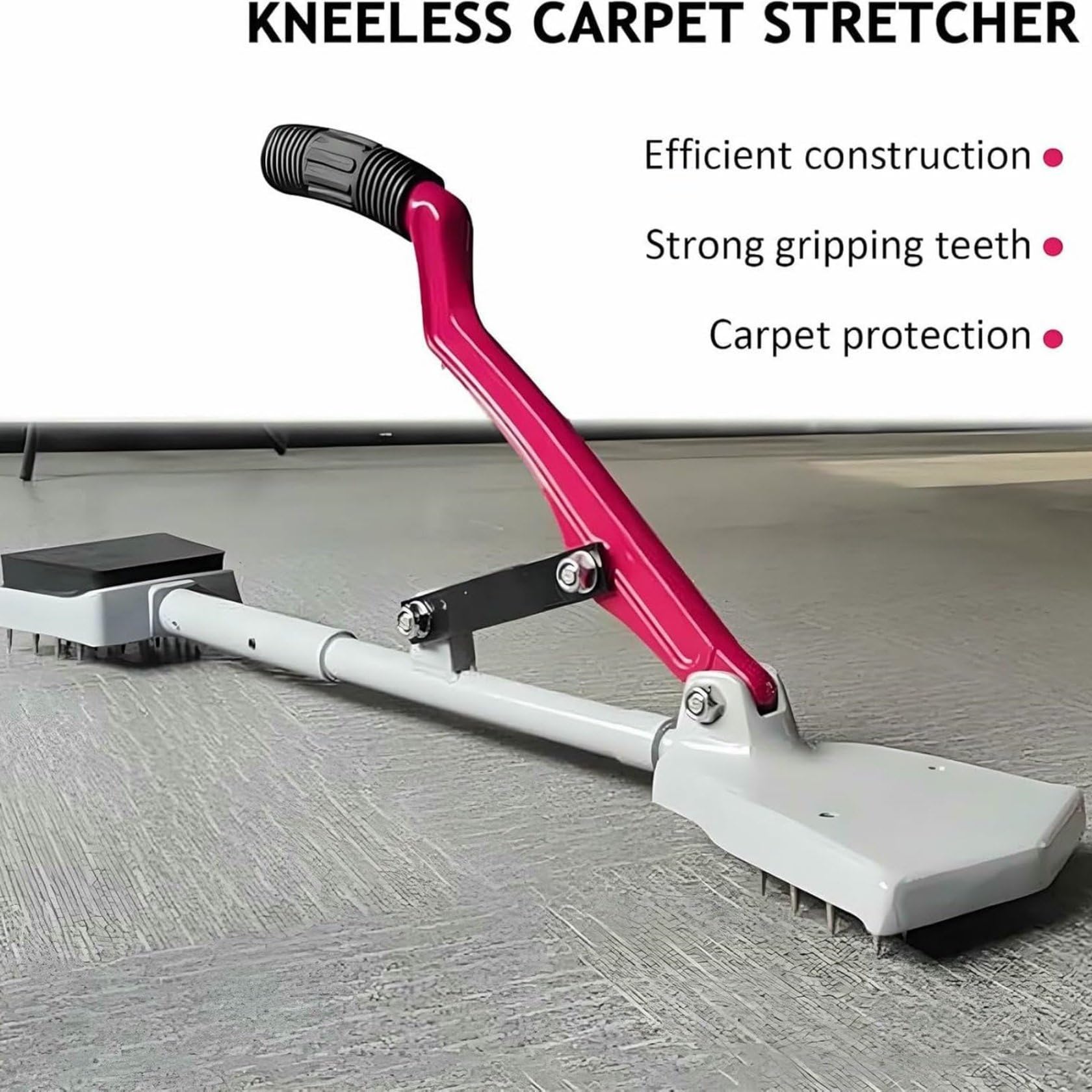 Kit d'outils d'étirement de tapis, outil d'installation de sol sans genou, design triple poignée pour projets de bricolage, outil de montage essentiel pour une installation facile de tapis