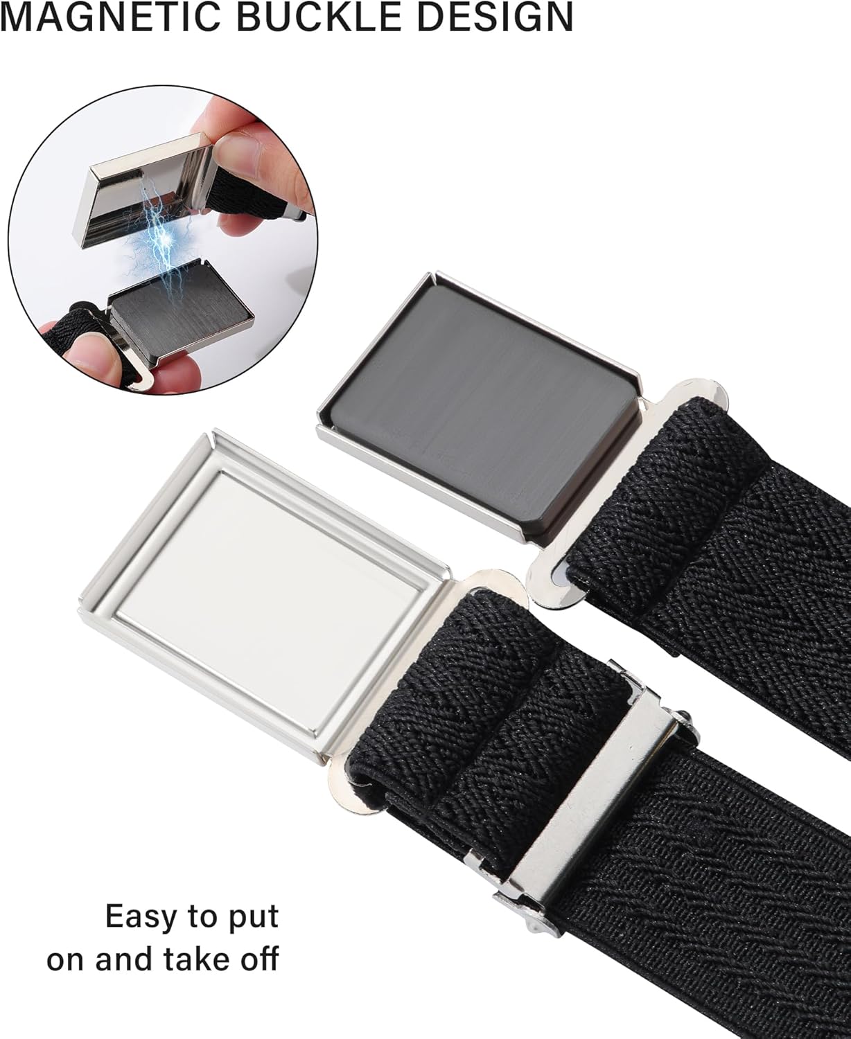 AWAYTR 3 PCS Kids Adjustable Magnetic Belts - Easy to Use Magnetic Buckle Belt for Boys and Girls - Image 2