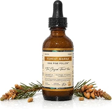 Forest Manna RAW Pine Pollen Tincture 12 True Dual-Stage Extraction Pure RAW Pine Pollen Tincture 2 Fluid Ounce Bottle