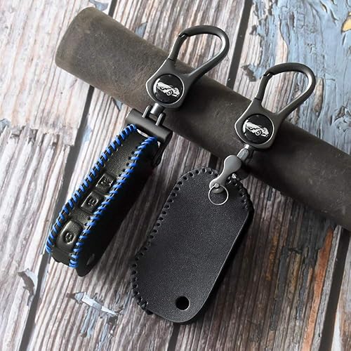 Miniatura 5 de ontto Para Kia 2019 2020 Flip plegable remoto llavero llavero cuero cubierta de la llave, Negro -