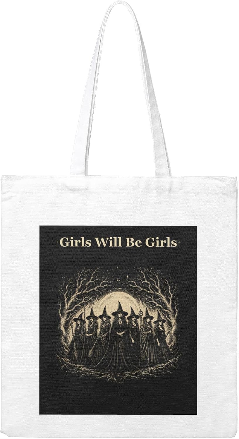 Witchy Gifts for Women Halloween Canvas Tote Bag