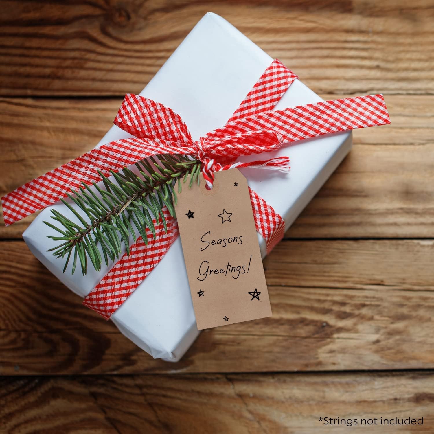 SmartSign Braune Geschenkanhänger, 1000 Stück, 12,1 x 6 cm, Größe 5, umweltfreundliche Blanko-Etiketten mit verstärktem Faser-Patch, 11 pt Recycling-Kraftpapieranhänger für