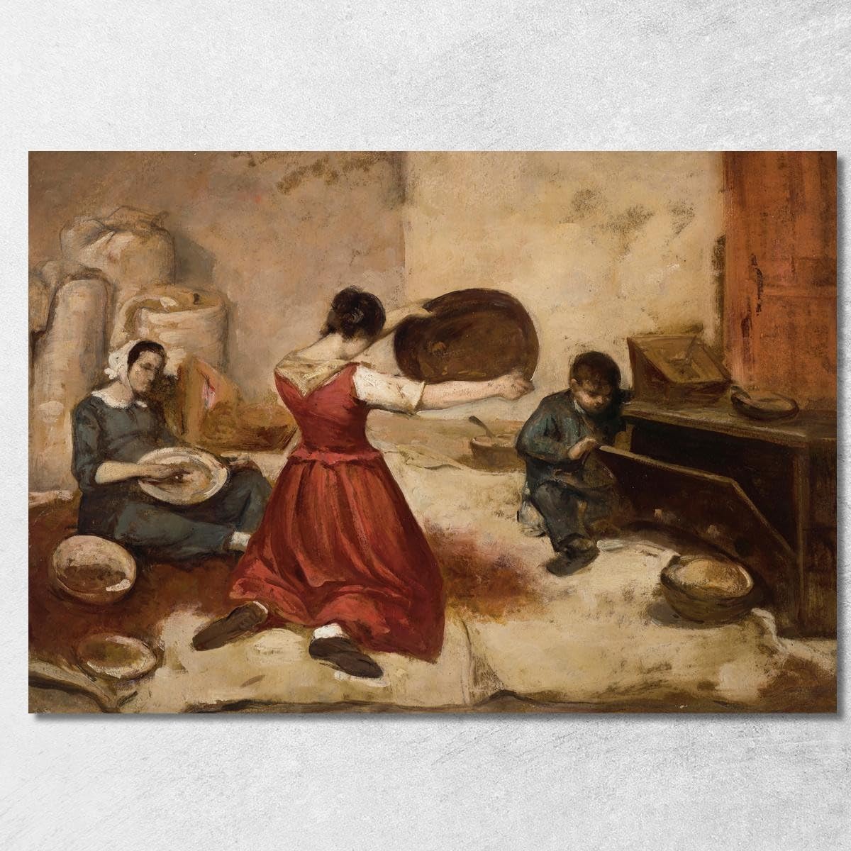 Tableau Courbet tamis de blé pour sublimer votre grand salon lumineux