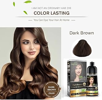 Herbishh Hair Colour Shampoo (Dark Brown, 500Ml) - Ammonia Free, Color For Women & Men | Permanent Hair Dye Shampoo with 100% Grey Coverage Up To 8 Weeks