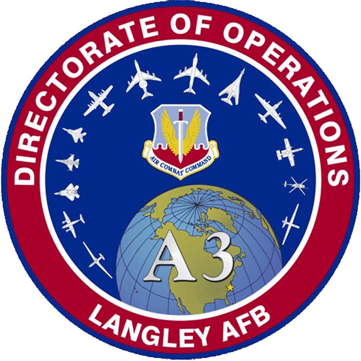 1/4 Sheet Langley Air Force Base Birthday Edible Cake