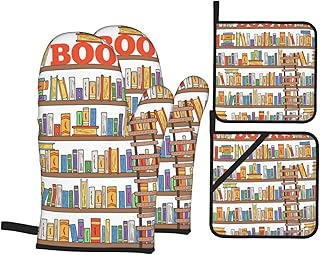 Rękawice do piekarnika rękawice zestawy uchwytów do garnków żaroodporne rękawice kuchenne śmieszne regały na książki kolekcja i nadruk drabinki wzór