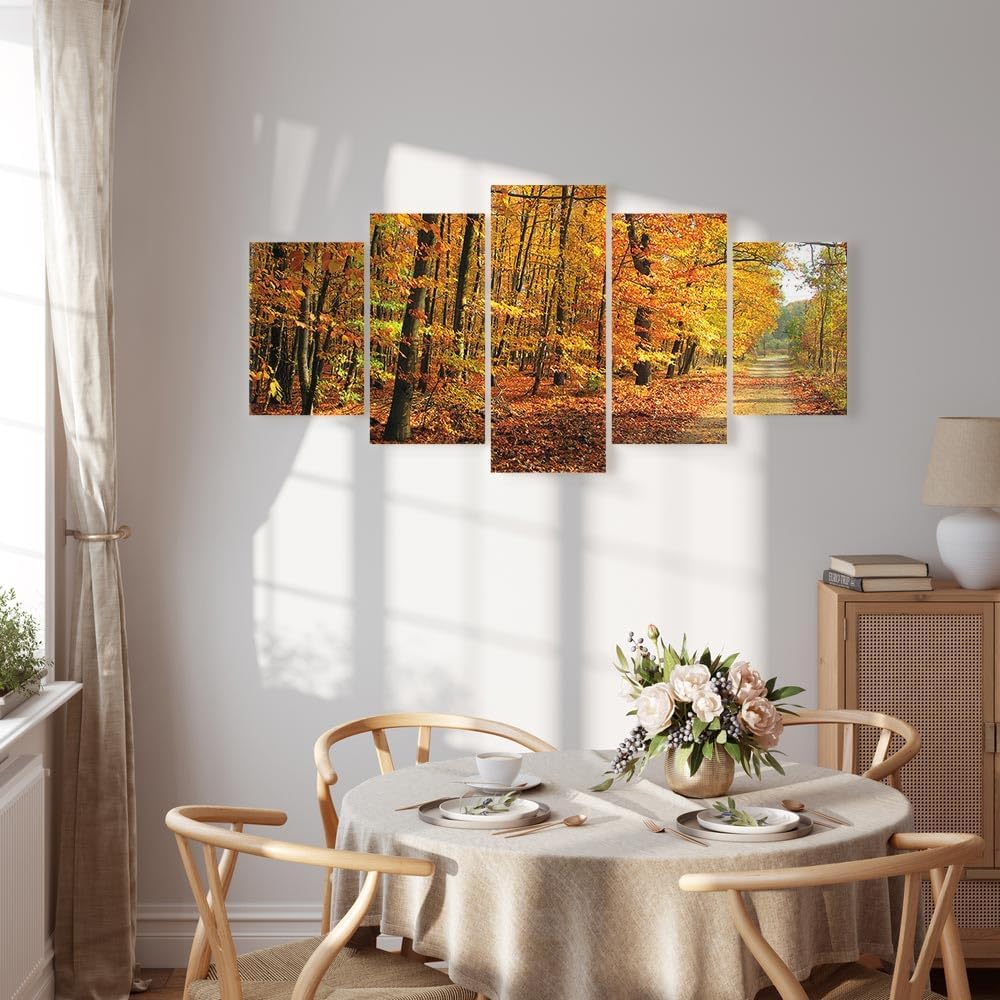 artgeist Acoustic Canvas Wall Art Forest Nature 40x20 in - 5pcs Picture with Acoustic Foam Sound Print Artwork Room Acoustics Soundproofing 030212-55