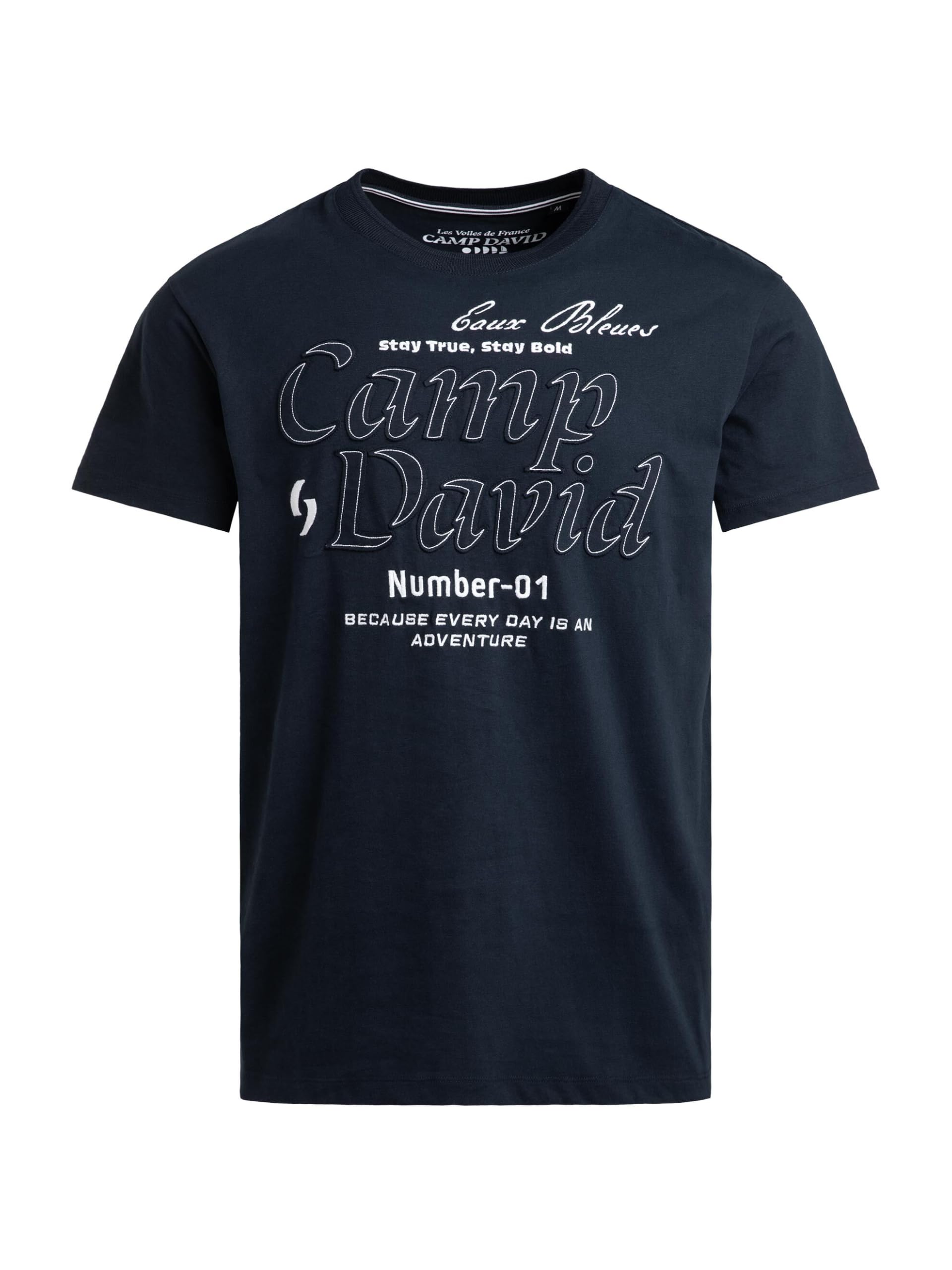 Camp David Maglietta da uomo Relaxed Fit con logo ricamato