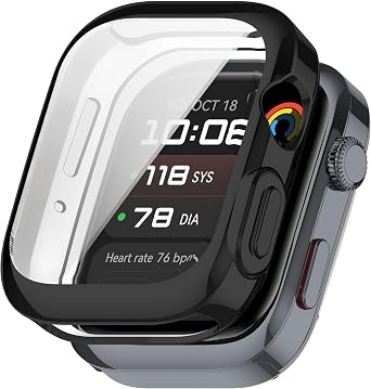 FitTurn Screen Protector Case for Huawei Watch D2 TPU Slim Case Cover [Plating Metal Color Frame] [3D Full Coverage] Shell Protective for Huawei Watch D2 Smartwatch Black