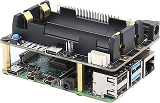 Geekworm for Raspberry Pi UPS, X728 (Max 5.1V 6A) 18650 UPS & Power Management Board with AC Power Loss Detection|Auto Power On|Safe Shutdown|Battery Capacity Reading|Low Battery Auto Shutdown|Buzzer