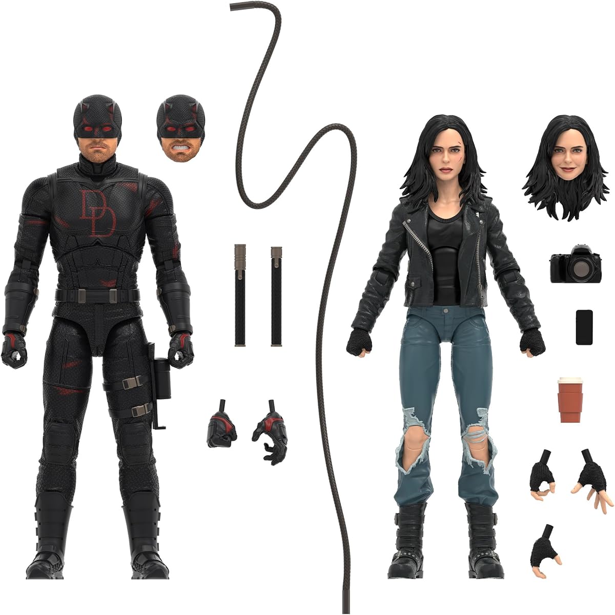 Marvel Legends Series Daredevil: Born Again Daredevil & Jessica Jones, 2 Collectible 6-Inch Action Figures