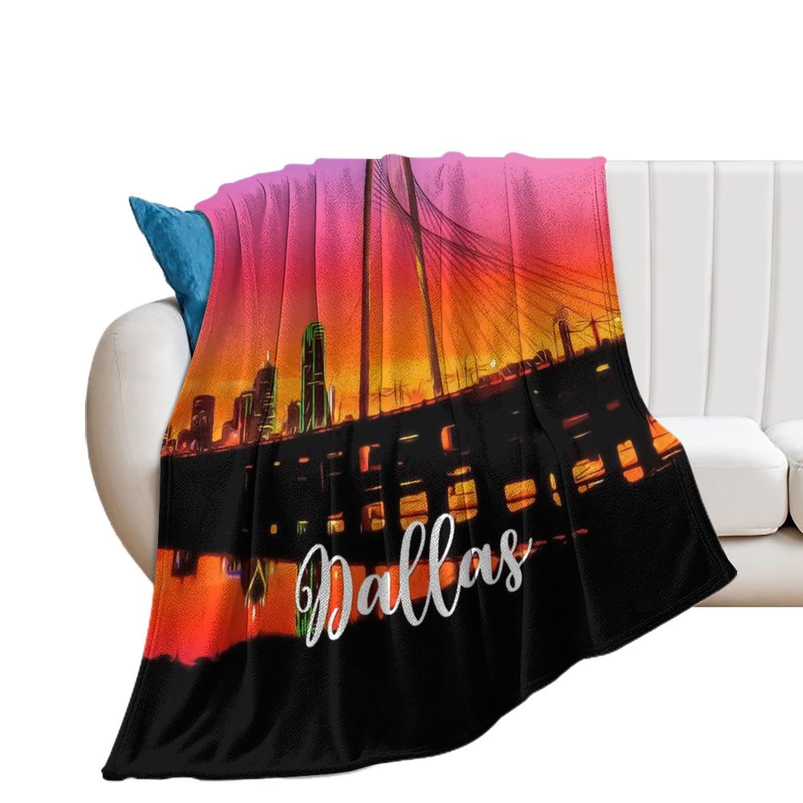 Couverture en flanelle Dallas plaid léger lit et voyage 127x152