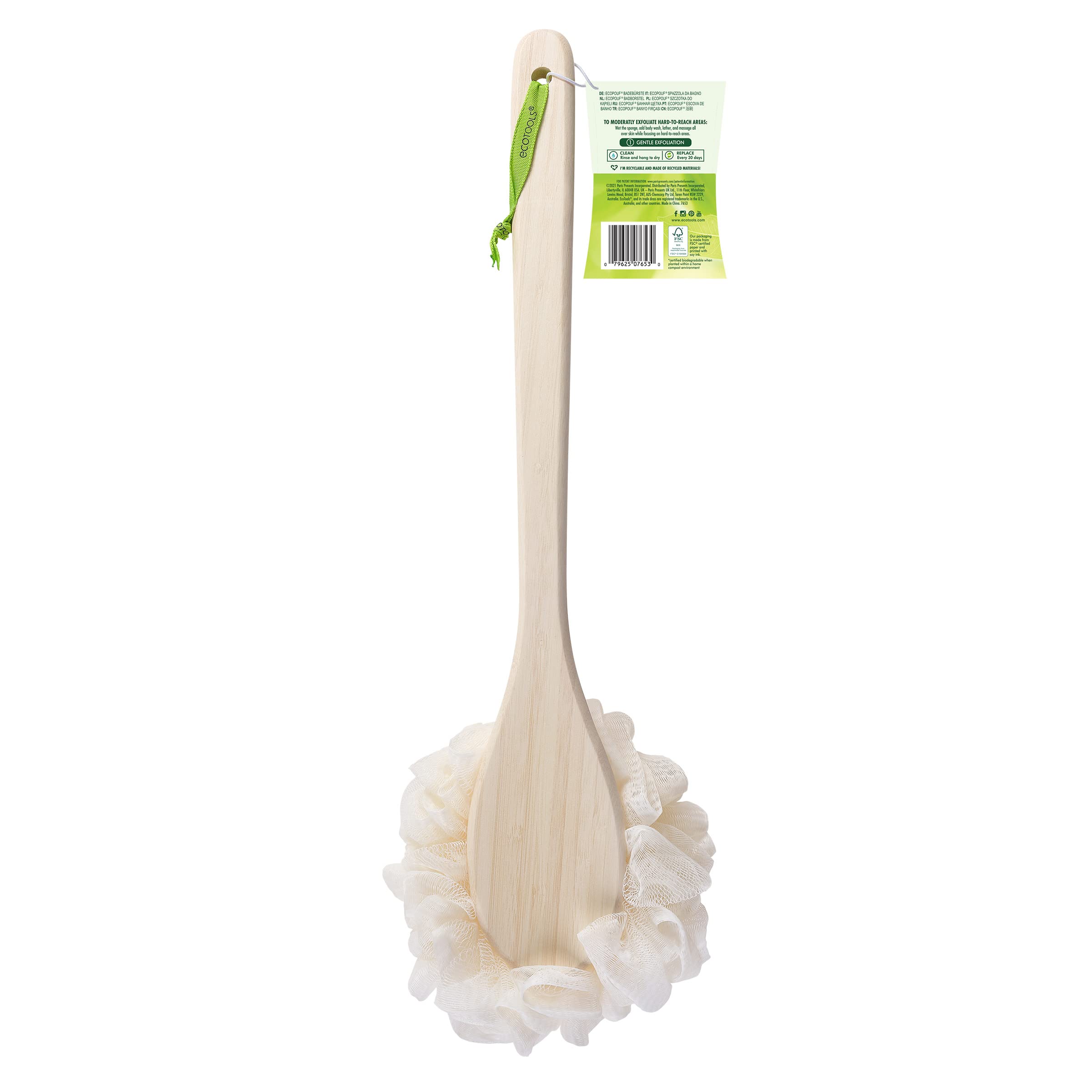EcoTools Body Scrubber Loofah Bath Brush, Back Sponge for the Shower
