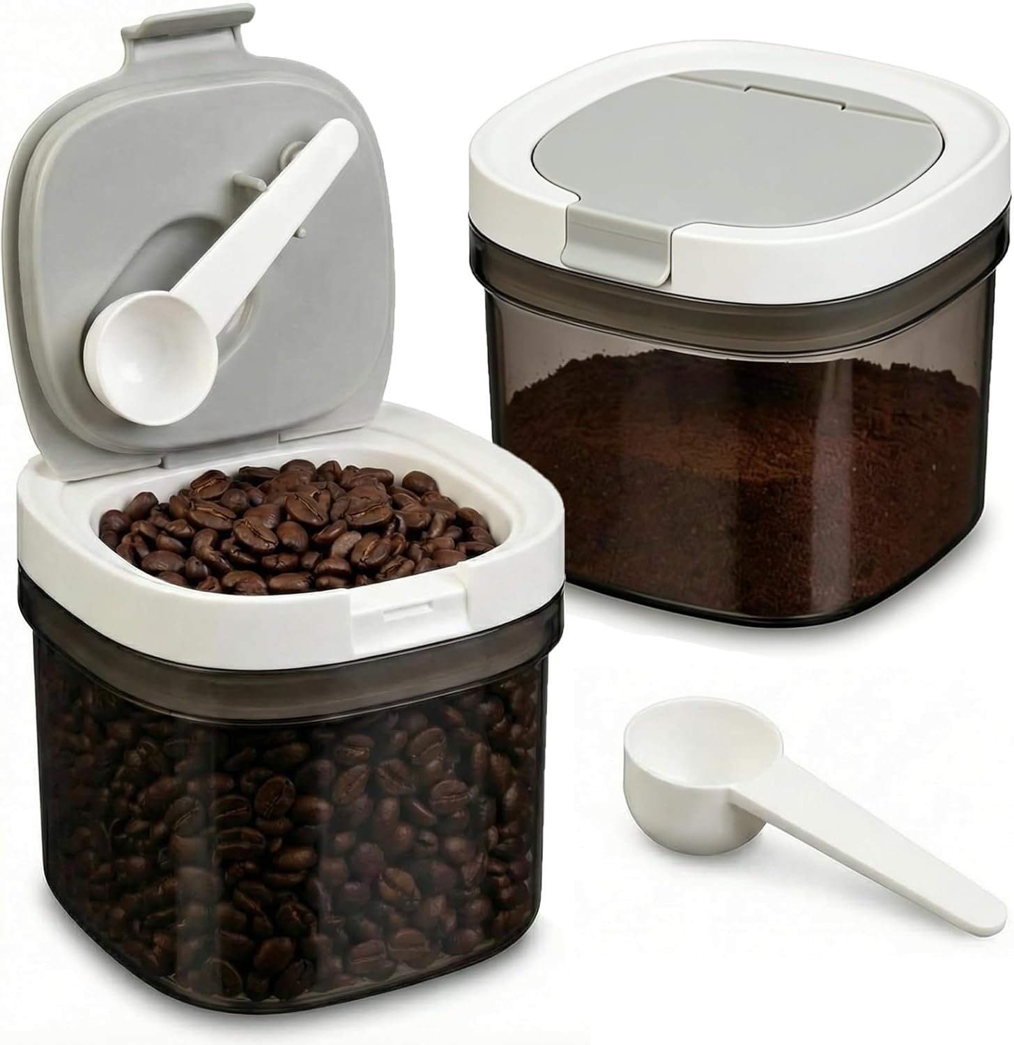 Leezmark Pack de 2 Recipientes Herméticos para Café con Cuchara