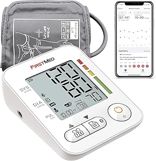 FirstMed Bluetooth Backlit Digital Blood Pressure Monitor Machine Upper Arm Automatic Sync With Apple Health Google Fit