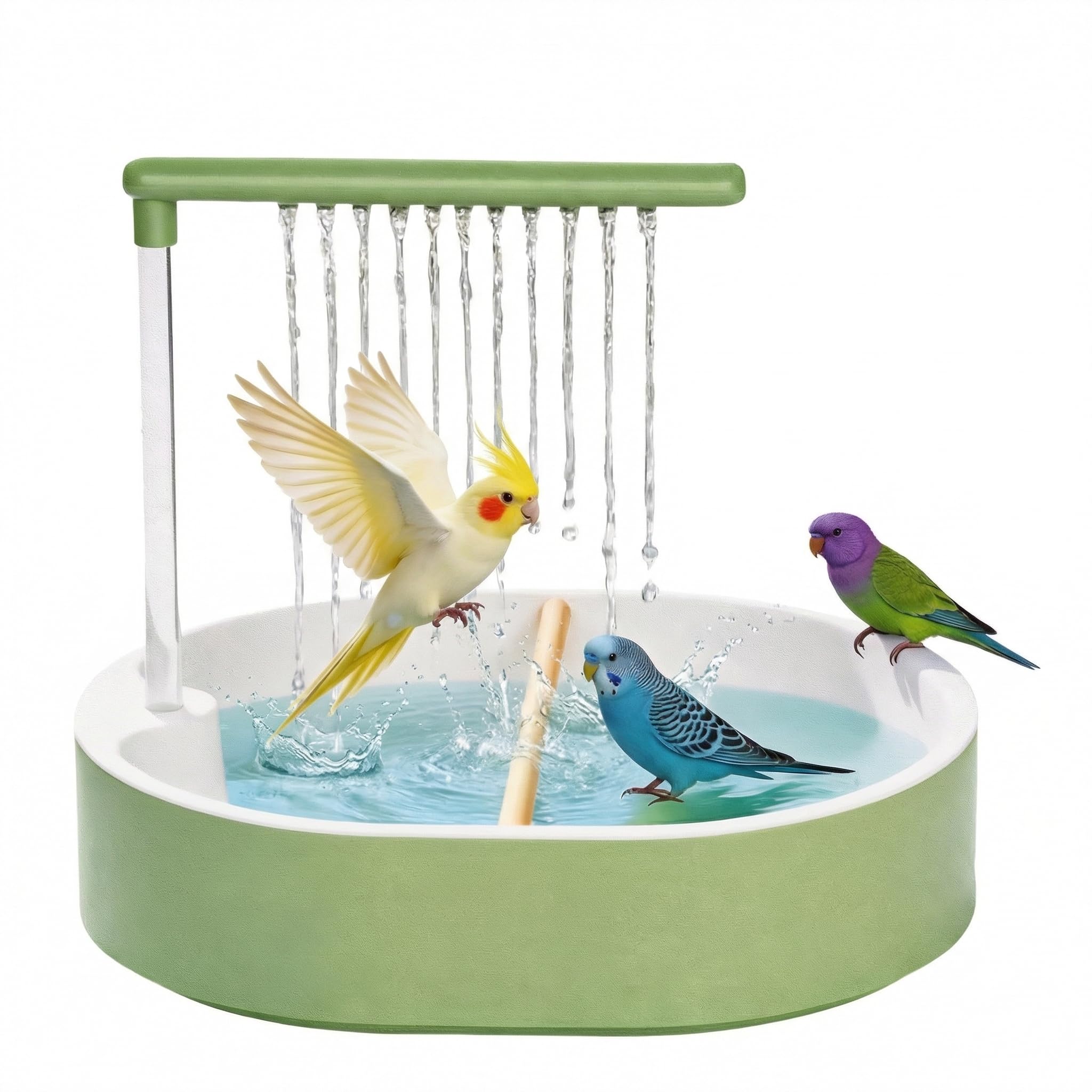 Budgie Bath, Bird Bath for Cage Automatic Rain Shower, Parrot Shower USB Powered Pump, Portable Bird Shower, Parrot Bath, Large Bird Cage with Water Circulation System — image 1
