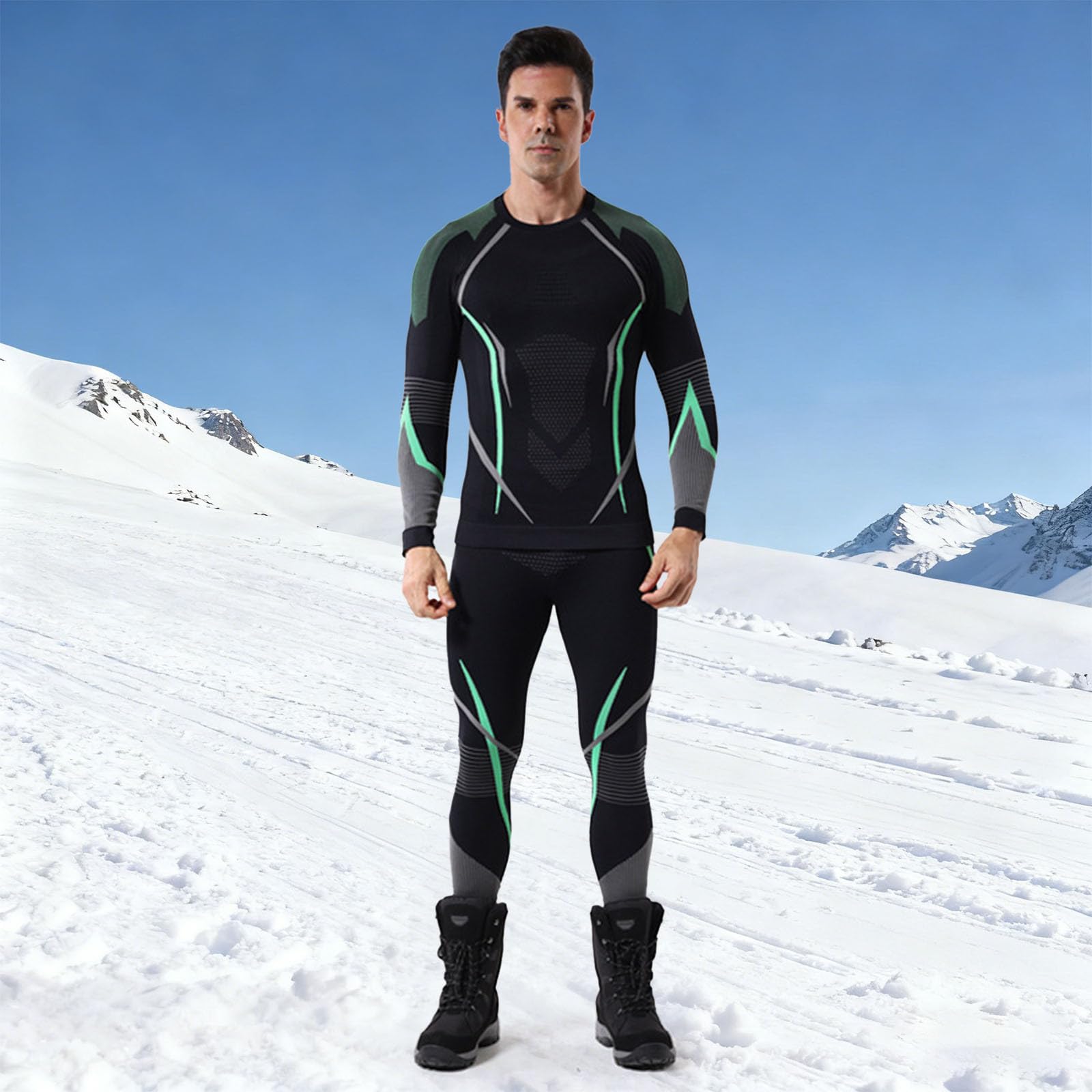 Générique Ensemble Sport Homme, Sportswear Homme, Sous Vêtements Thermiques Longs Et Respirants Pour Le Ski Idéaux Pour Les Sports Et Activités De Plein Air Par Temps Froid