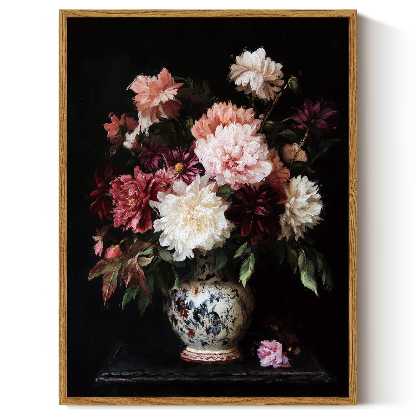 ARPEOTCY Framed Canvas Wall Art Prints, Living Room Hallway Shelf Decor, Cotton Floral Picture Paintings Wall Decor, Vintage Decor for Bedroom Bathroom Table, Aesthetic Room Decor, 20x25cm — view 27