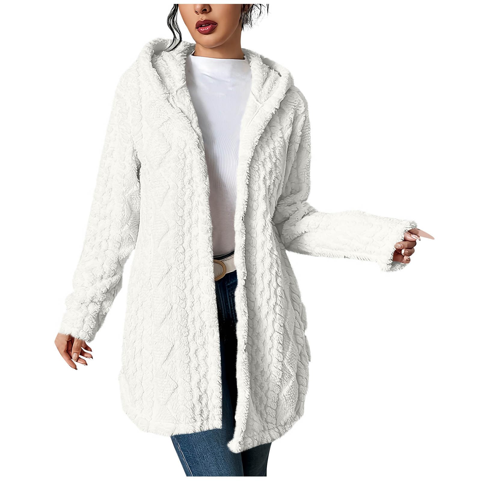 Plus Size Winter Coats for Women Cable Knit Ribbed Button Cardigan Sweater Casual Velvet Long Sleeve Coats Outerwear