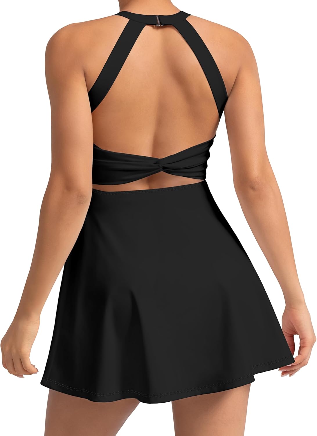 Womens Activewear Tennis Dress - Built in Shorts with Pockets and Bra Golf Athletic Workout Dresses - Image 2