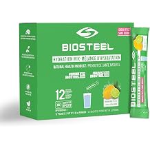 BioSteel Hydration Mix, Sugar-Free with Essential Electrolytes, Lemon Lime, 12 Single Serving Packets