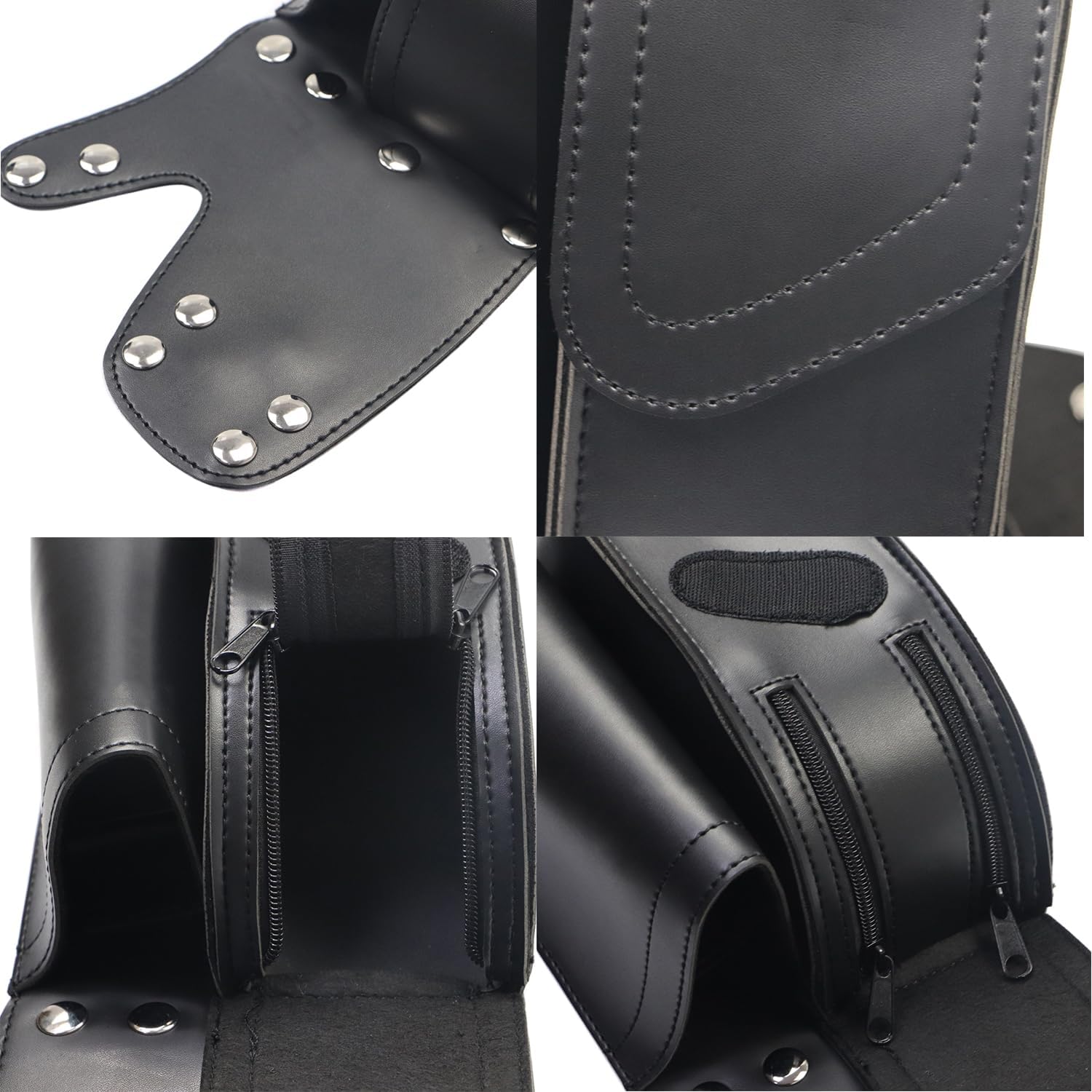 Motorcycle PU Leather Left Right Side Saddlebag Guard Bag with Water Drink Bottle Holder For Harley Touring Electra Street Tri Glide Road King Glide 1983-2023