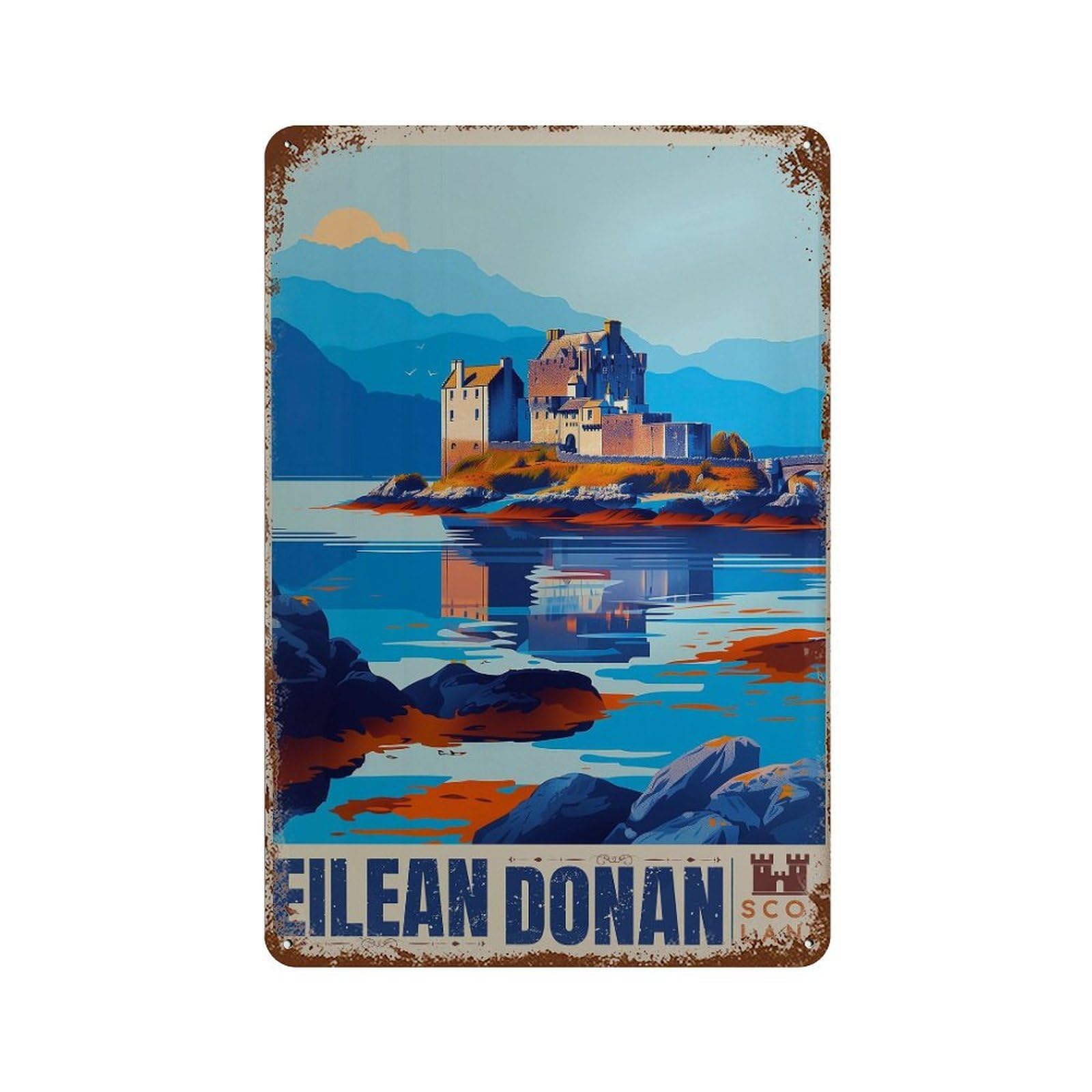 xiaoxiaoshen Eilean Donan Castle Scotland Travel (2) Wall Decor Art Metal Tin Poster Modern Home Decor Art Home Bar Shop Decorations Vintage Sign 30x20cm