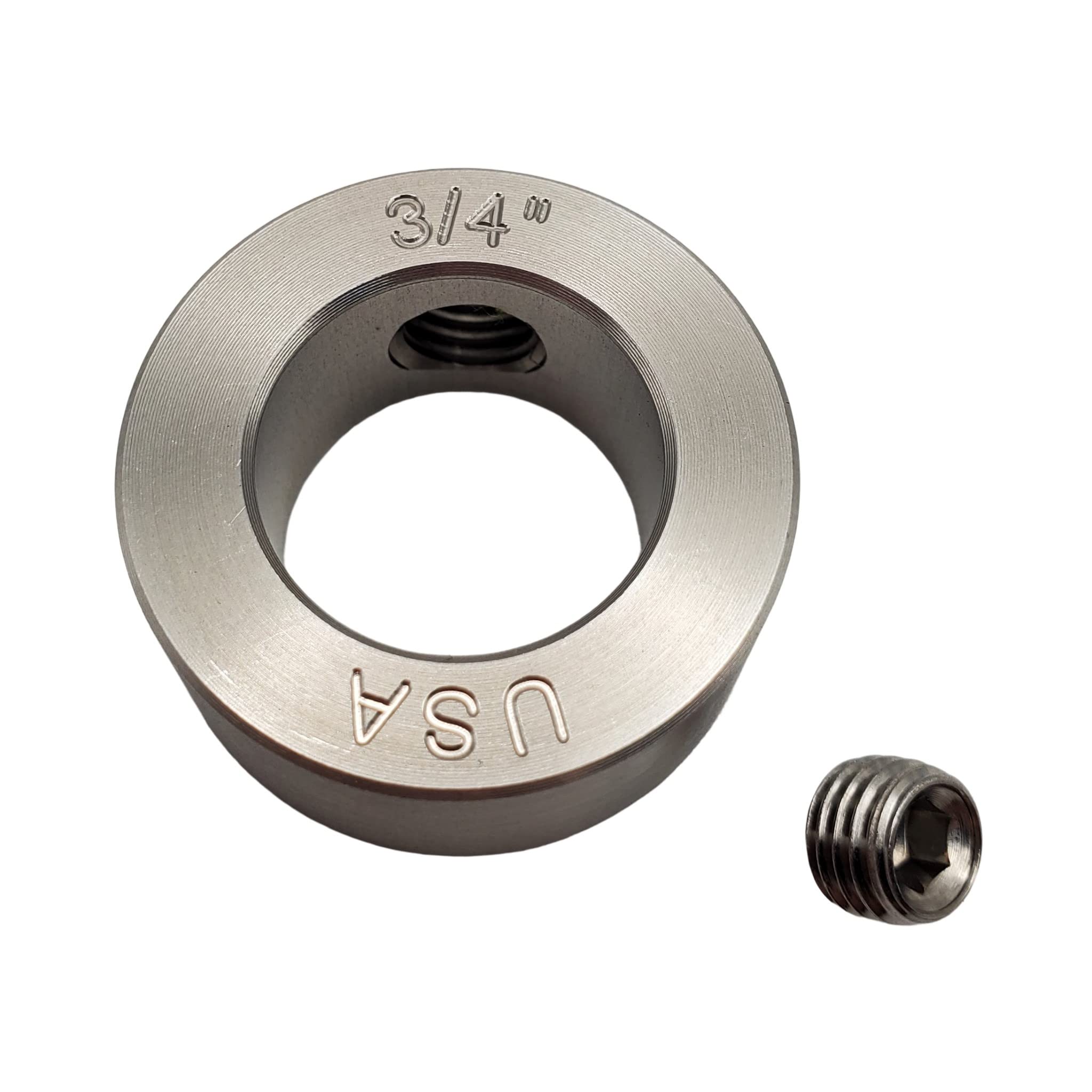 Diámetro del orificio de 0.75 pulgadas - Juego de collar del eje del tornillo - Acero inoxidable 303 (paquete de 4)